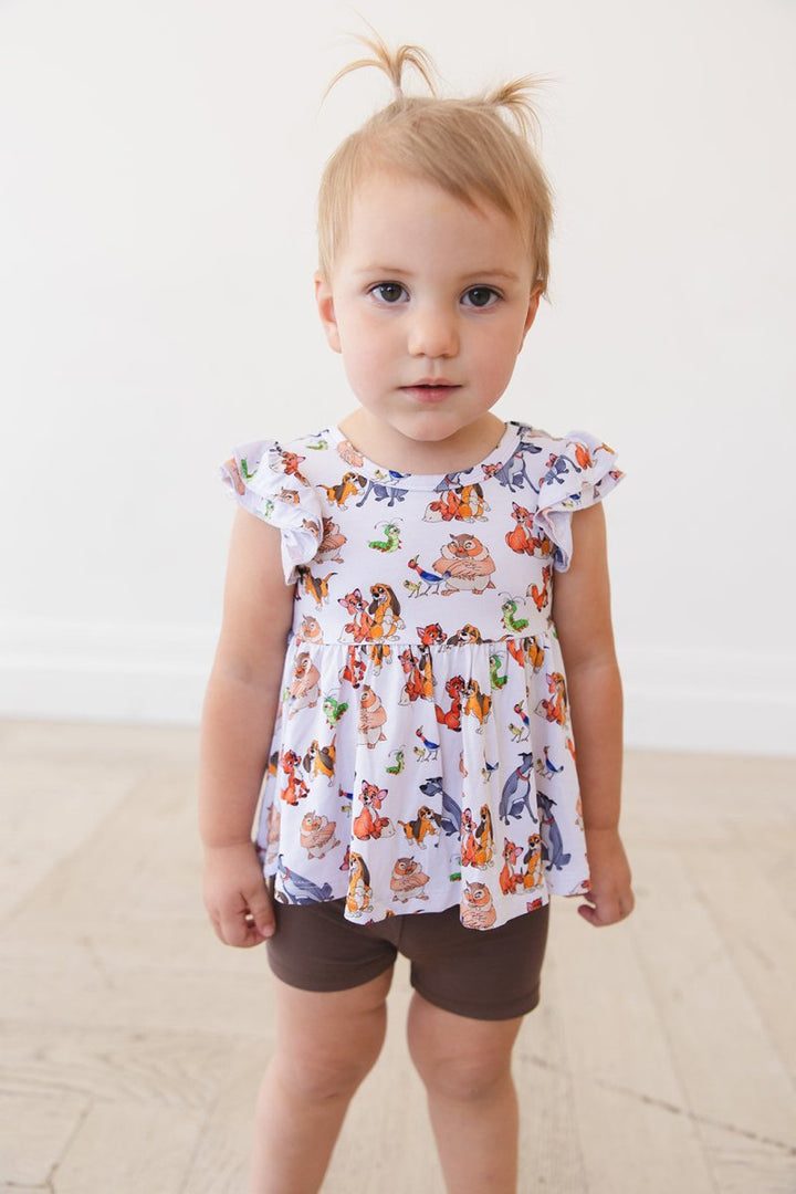 Best of Friends Peplum Biker Shorts Set - scoots