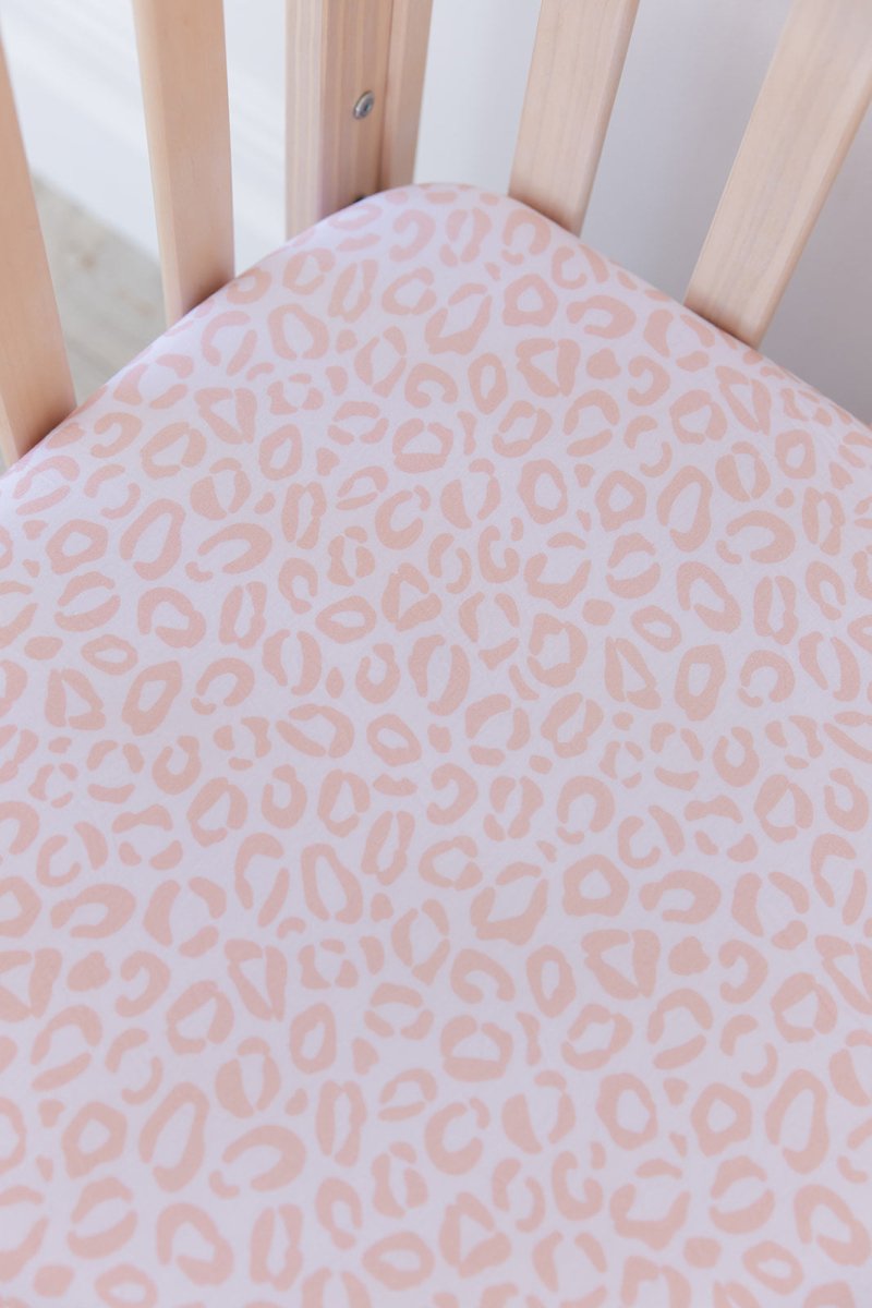 Blush Leopard Crib Sheet - scoots