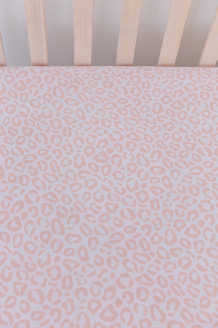 Blush Leopard Crib Sheet - scoots