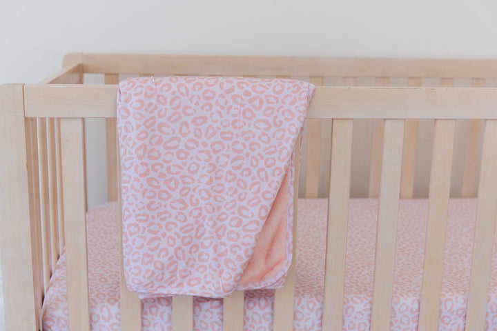 Blush Leopard Crib Sheet - scoots