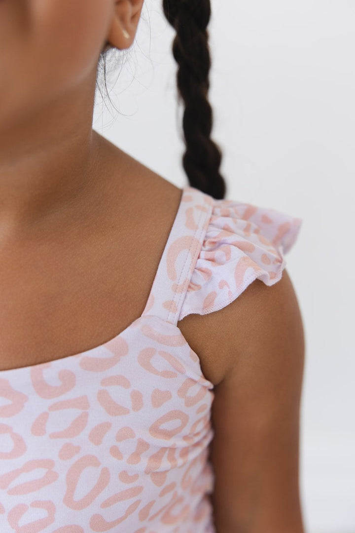 Blush Leopard Flutter Dress & Shorts - scoots