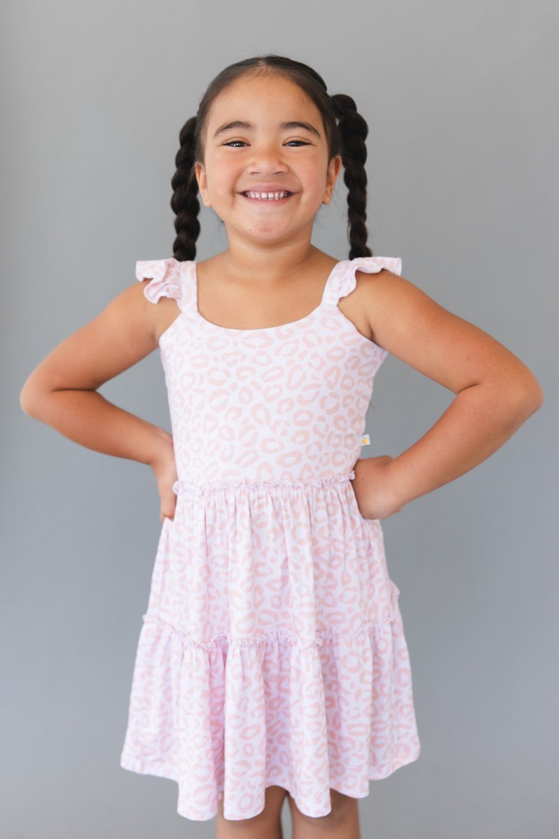 Blush Leopard Flutter Dress & Shorts - scoots
