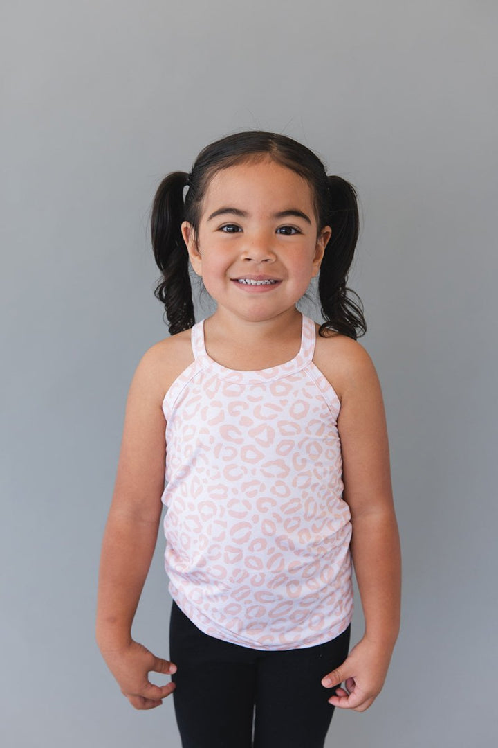 Blush Leopard Halter Tank Top - scoots