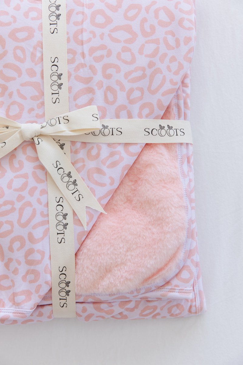 Blush Leopard Plush Blanket - scoots