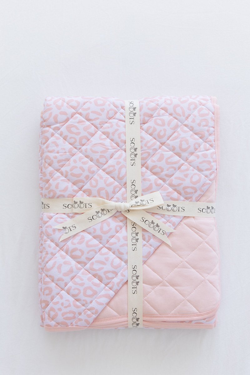 Blush Leopard Quilted Blanket - scoots