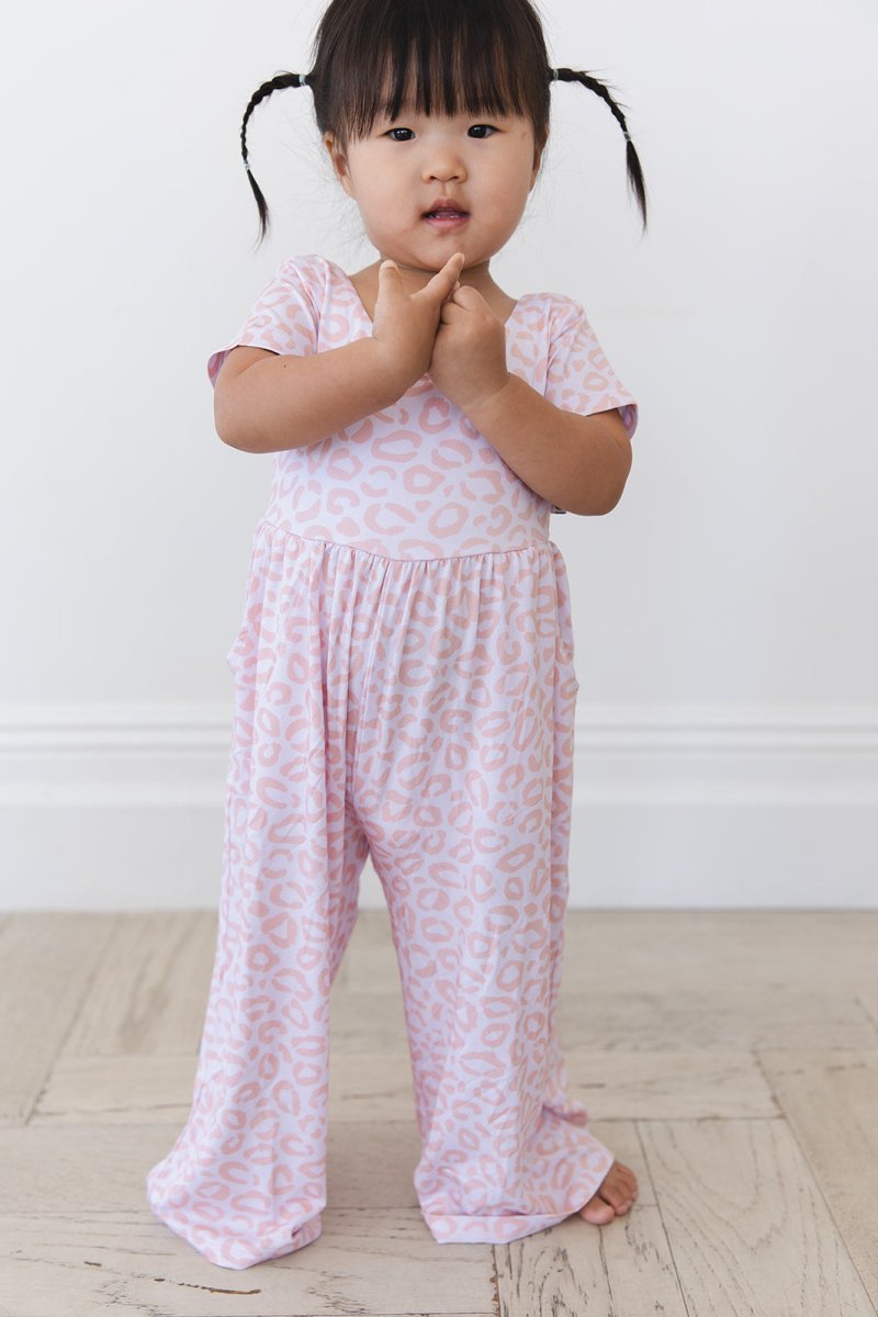 Blush Leopard Wide Leg Romper - scoots