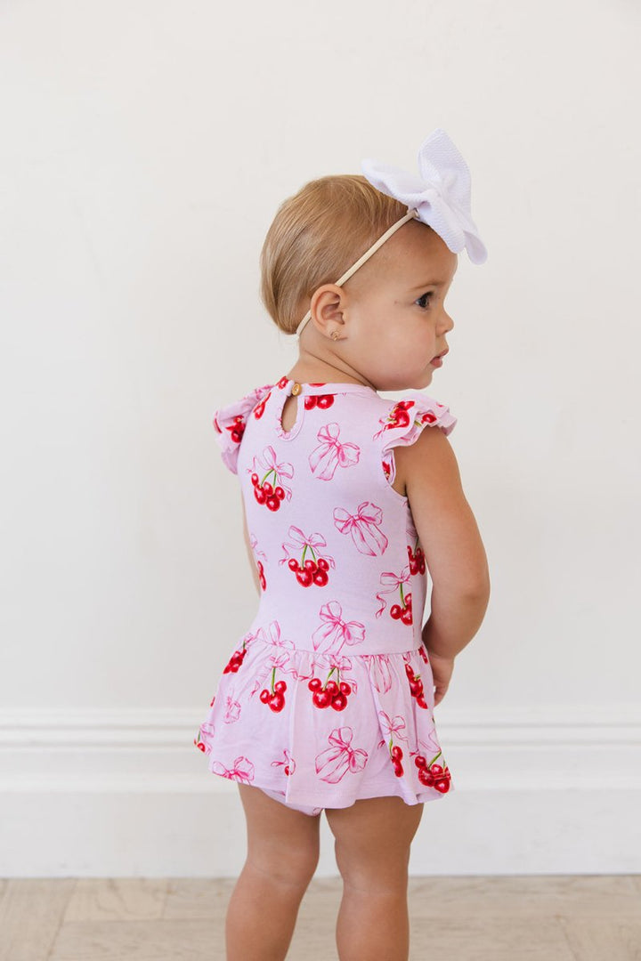 Cherries Twirl Bodysuit Dress - scoots