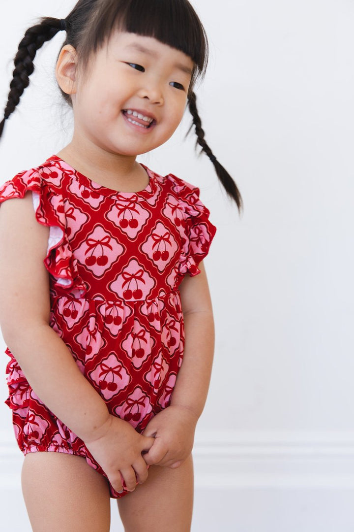 Cherry Kisses Bubble Romper - scoots