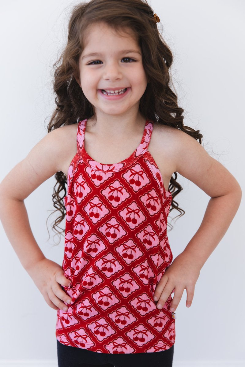 Cherry Kisses Pointelle Halter Tank Top - scoots