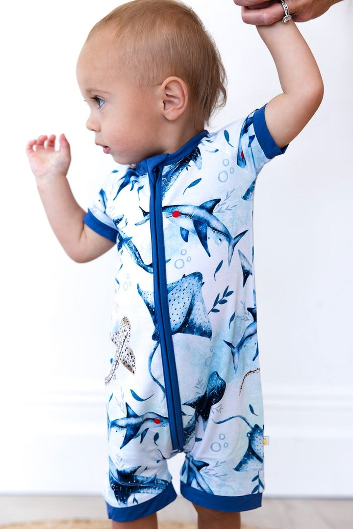 Chomp Squad Short Romper - scoots