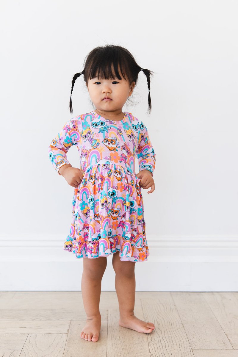 Claws Out Ruffled Twirl Bodysuit Dress - scoots