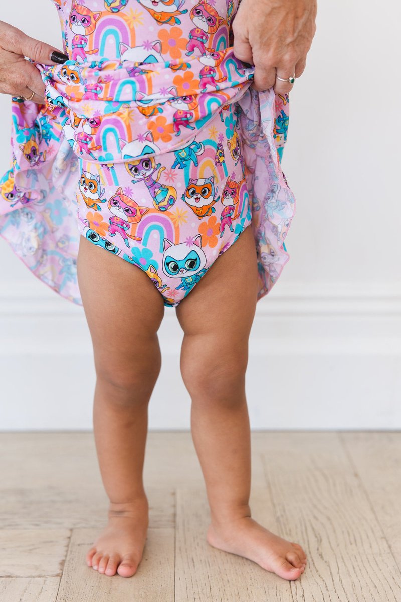 Claws Out Ruffled Twirl Bodysuit Dress - scoots