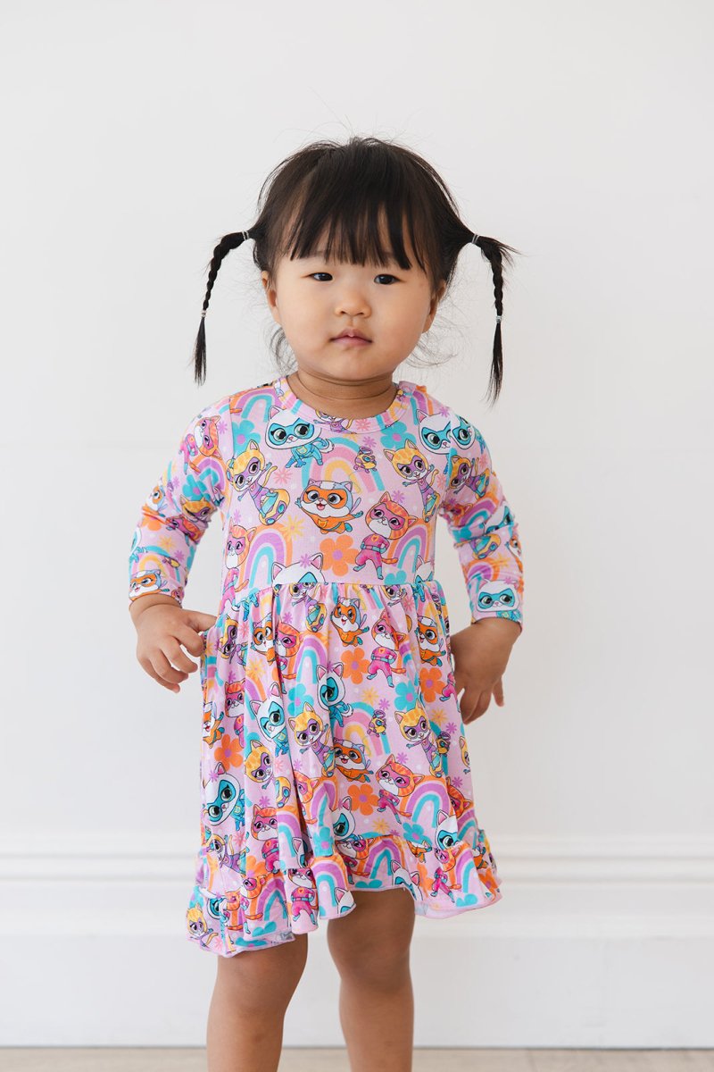 Claws Out Ruffled Twirl Bodysuit Dress - scoots