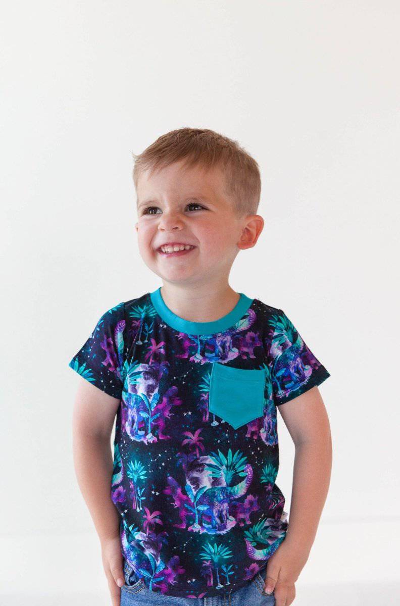 Dino Galaxy Pocket Tee - scoots
