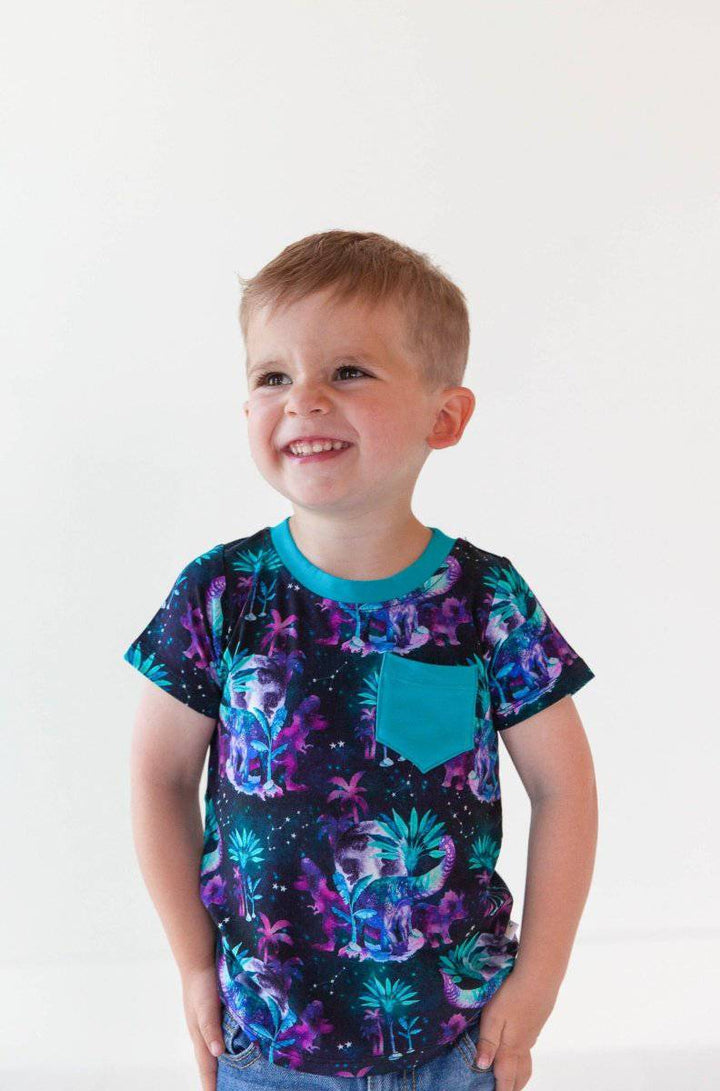 Dino Galaxy Pocket Tee - scoots
