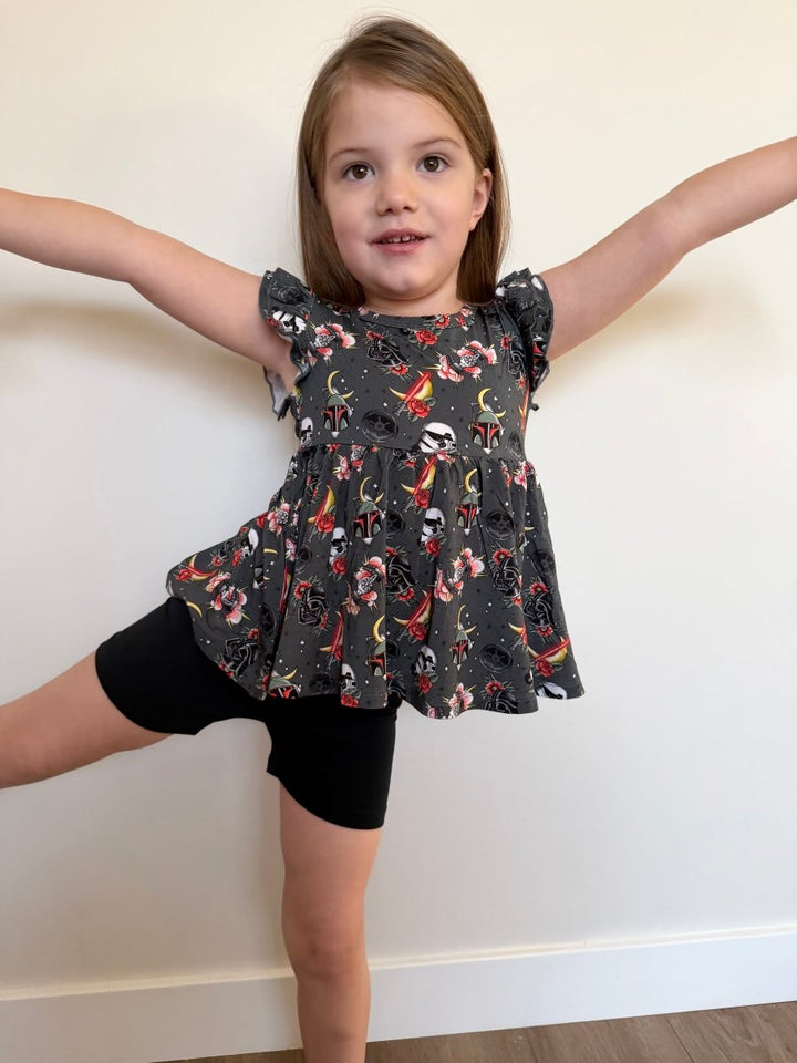 Empire Peplum Biker Shorts Set - scoots