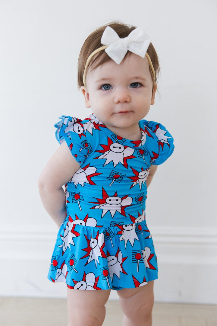 Fist Bump Twirl Bodysuit Dress - scoots