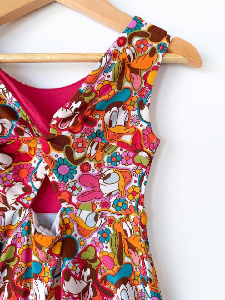 Flower Power Twist Back Skater Dress - scoots
