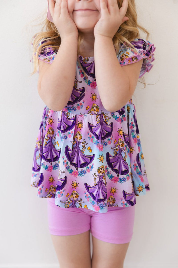 Gleam Peplum Biker Shorts Set - scoots