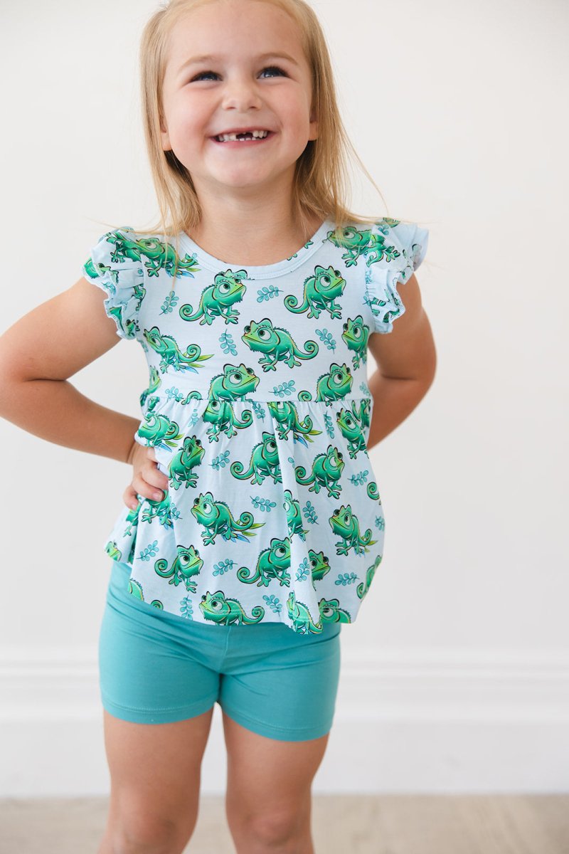 Glow Peplum Biker Shorts Set - scoots
