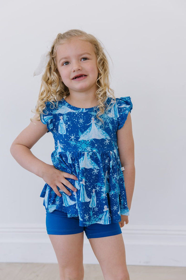 Ice Queen Peplum Biker Shorts Set - scoots