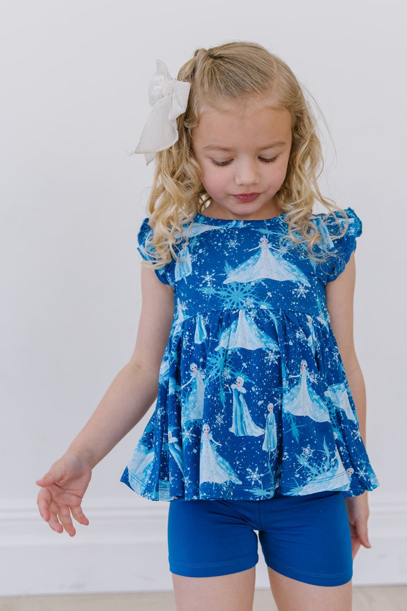 Ice Queen Peplum Biker Shorts Set - scoots
