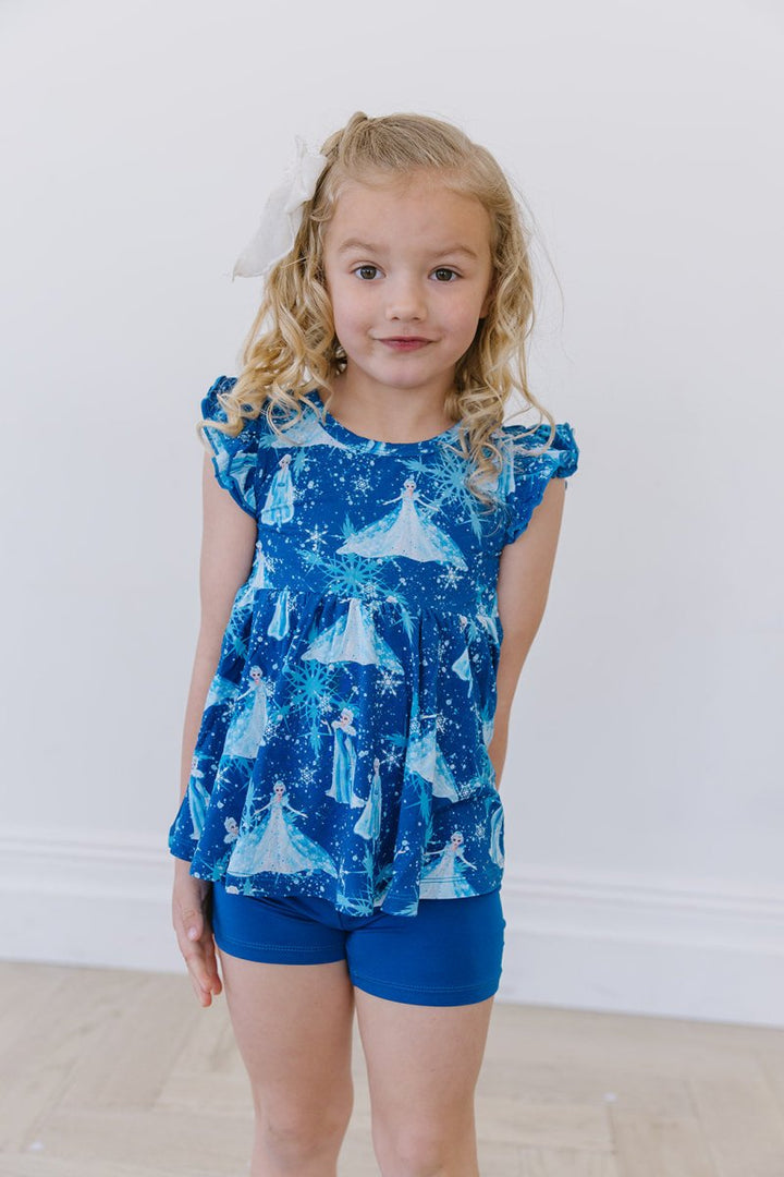 Ice Queen Peplum Biker Shorts Set - scoots