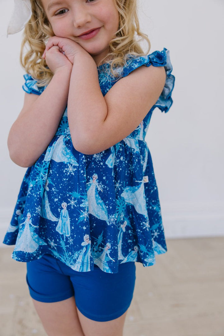 Ice Queen Peplum Biker Shorts Set - scoots