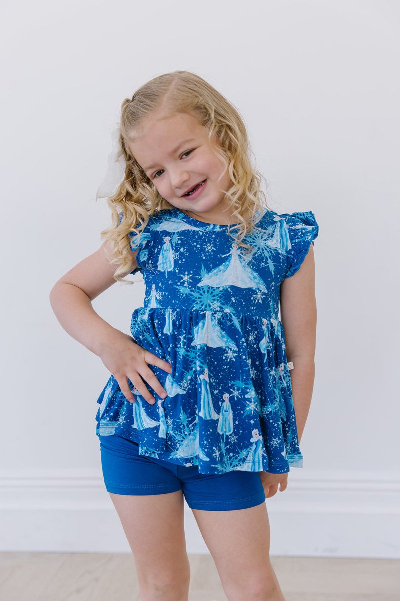 Ice Queen Peplum Biker Shorts Set - scoots