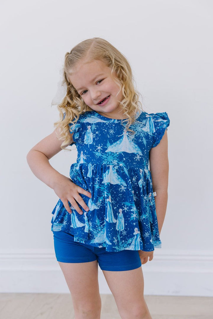 Ice Queen Peplum Biker Shorts Set - scoots