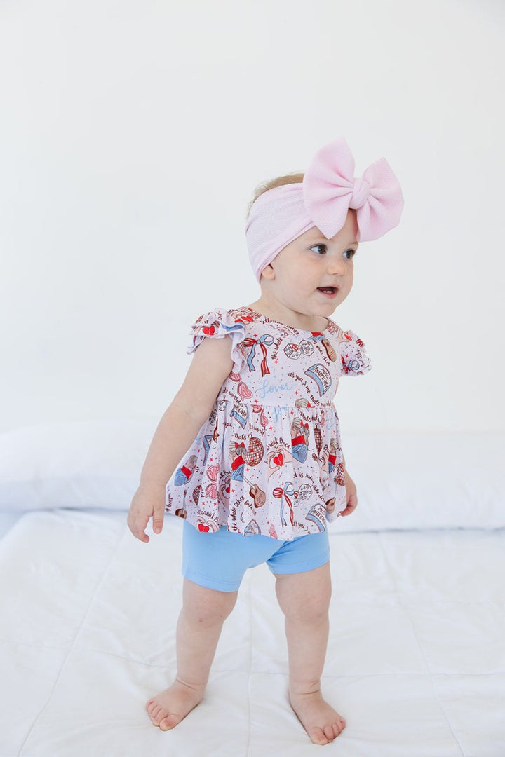 Miss Americana Peplum Biker Shorts Set - scoots