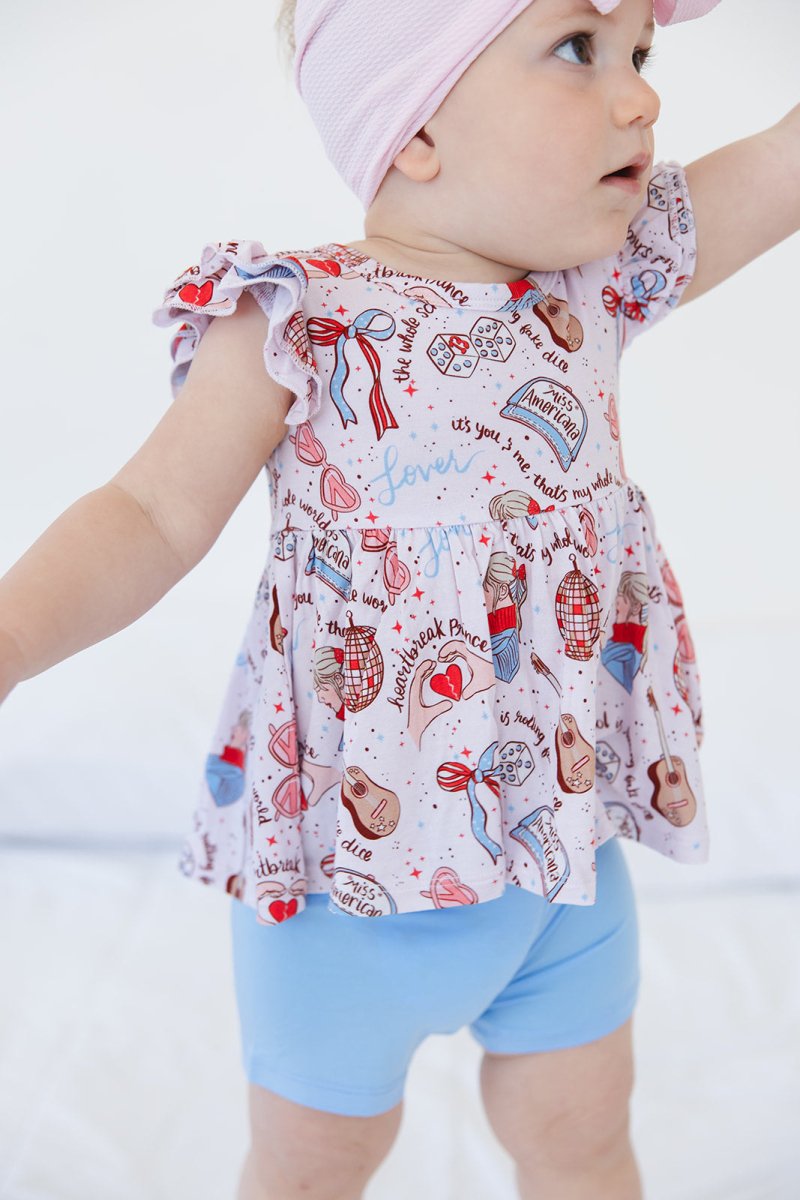 Miss Americana Peplum Biker Shorts Set - scoots