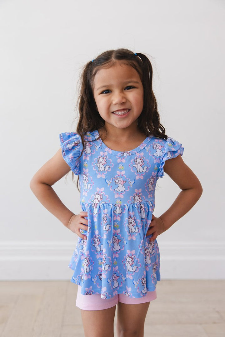 Miss Marie Peplum Biker Shorts Set - scoots