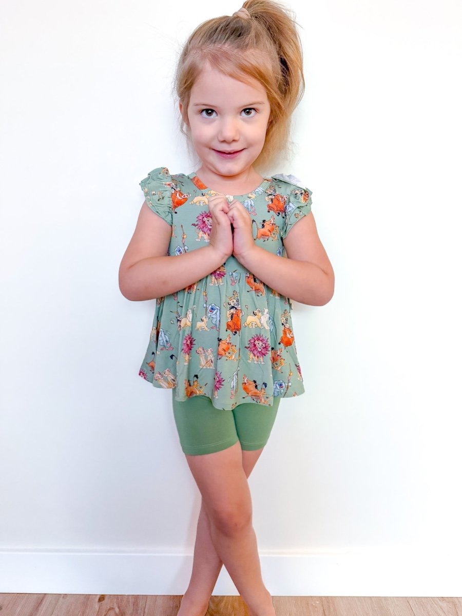 No Worries Peplum Biker Shorts Set - scoots