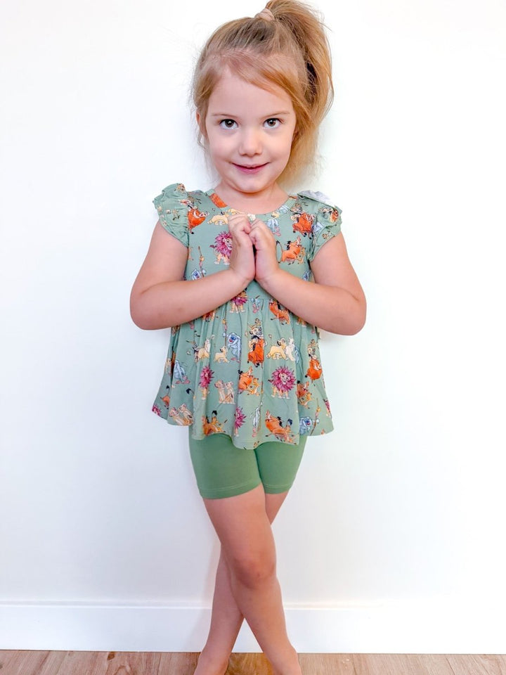 No Worries Peplum Biker Shorts Set - scoots