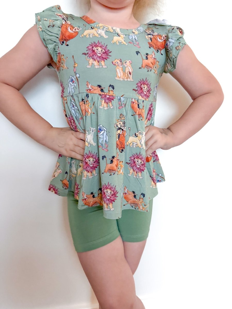 No Worries Peplum Biker Shorts Set - scoots