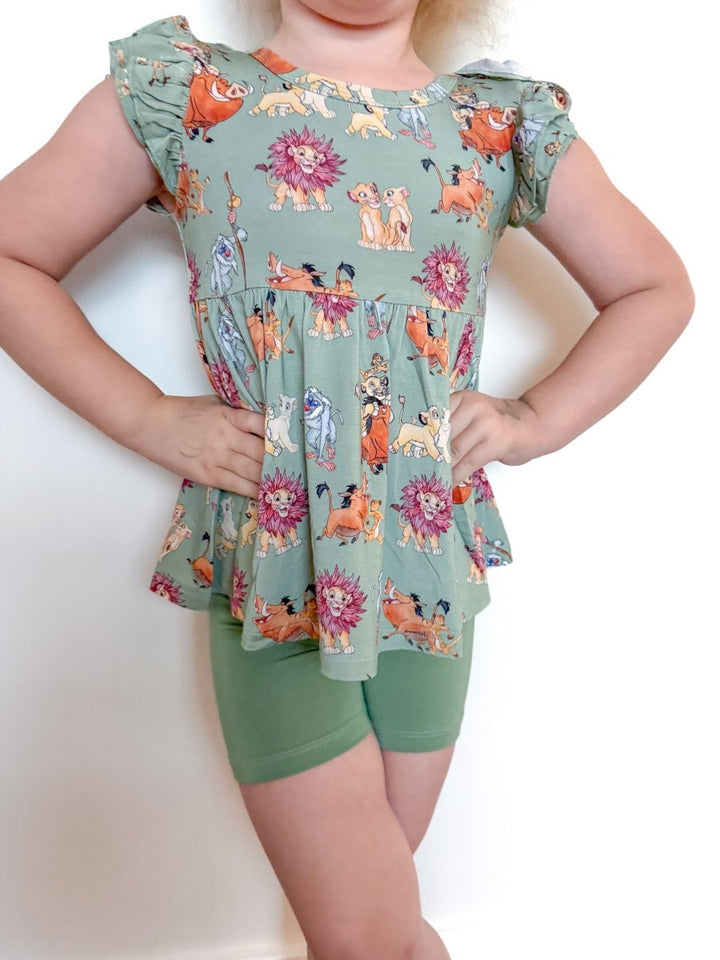 No Worries Peplum Biker Shorts Set - scoots