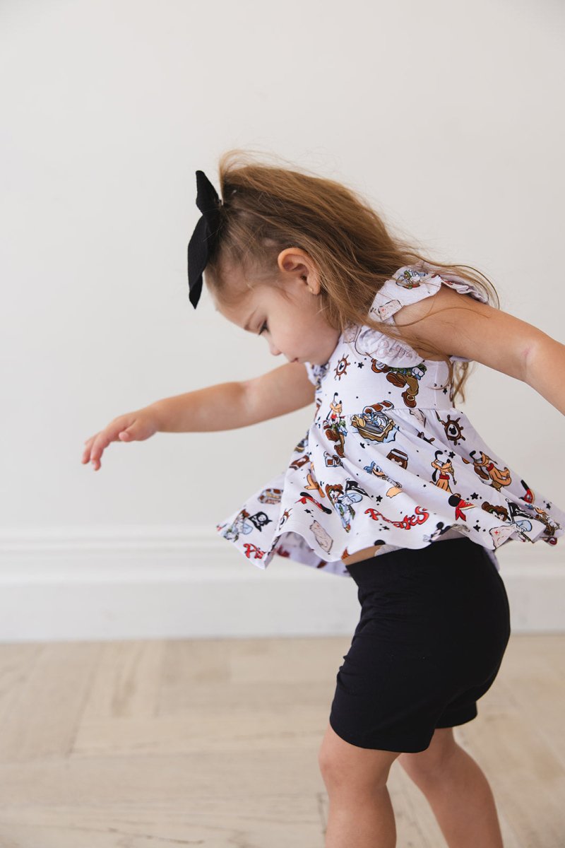 Pirates Peplum Biker Shorts Set - scoots