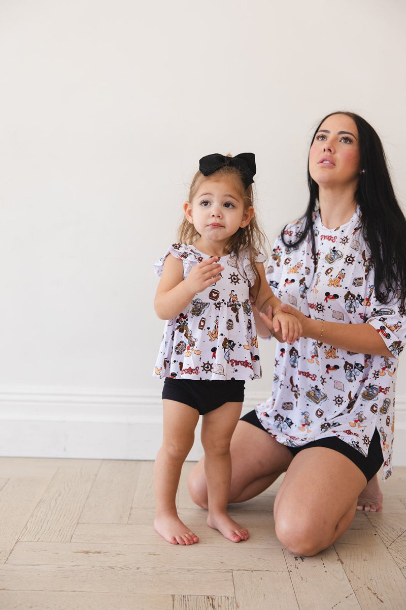 Pirates Peplum Biker Shorts Set - scoots