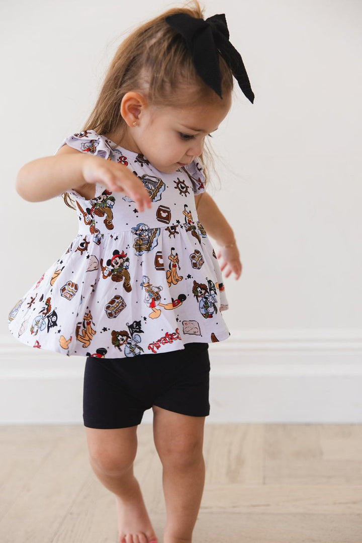 Pirates Peplum Biker Shorts Set - scoots