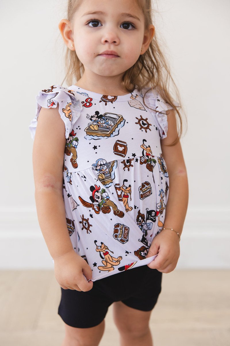 Pirates Peplum Biker Shorts Set - scoots