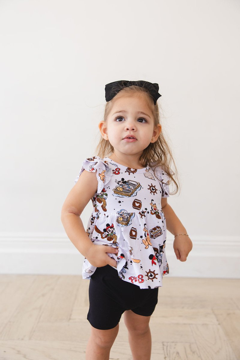 Pirates Peplum Biker Shorts Set - scoots