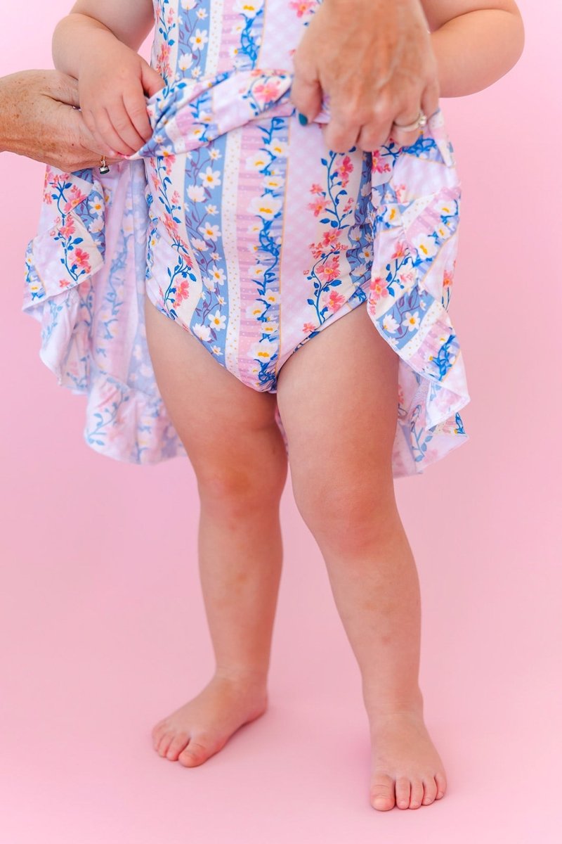Posy Ruffled Twirl Bodysuit Dress - scoots
