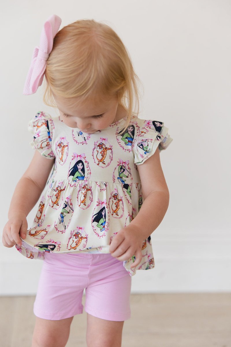 Reflection Peplum Biker Shorts Set - scoots