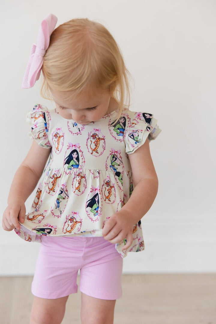 Reflection Peplum Biker Shorts Set - scoots