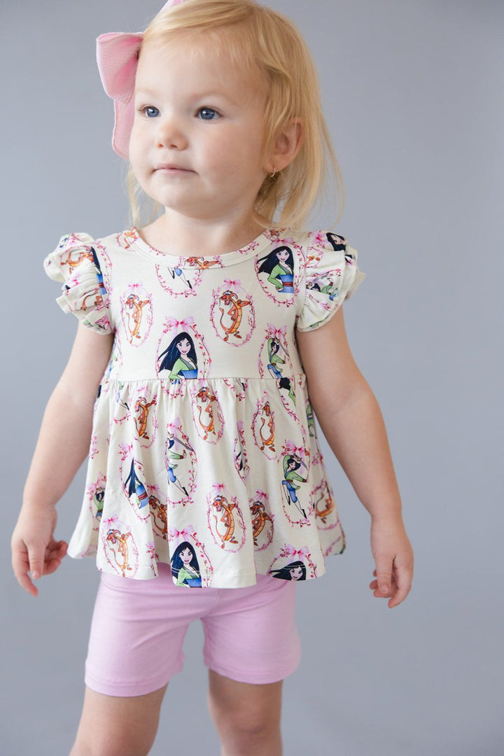 Reflection Peplum Biker Shorts Set - scoots