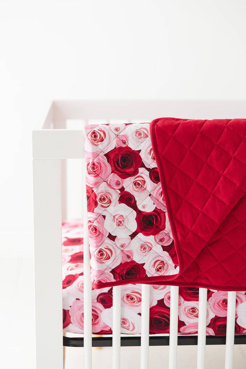 Roses Are Red Quilted Blanket (Toddler) - scoots