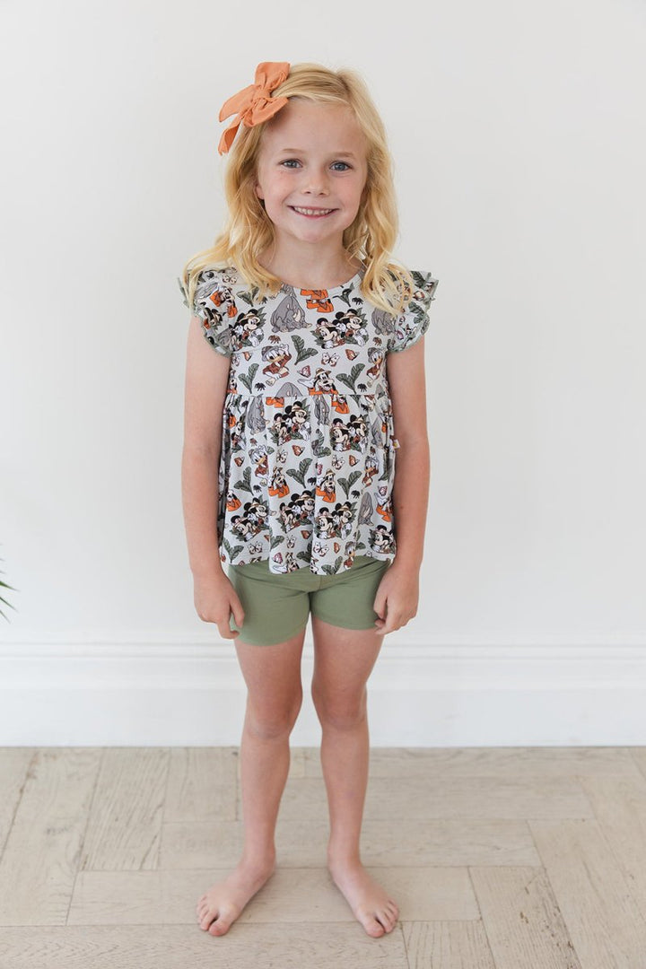 Safari Peplum Biker Shorts Set - scoots