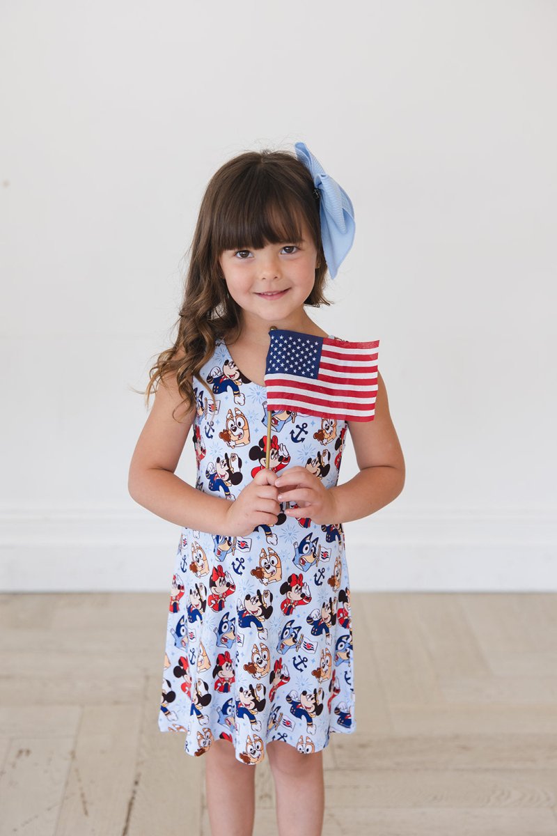 Stars at Sea Twist Back Skater Dress - scoots