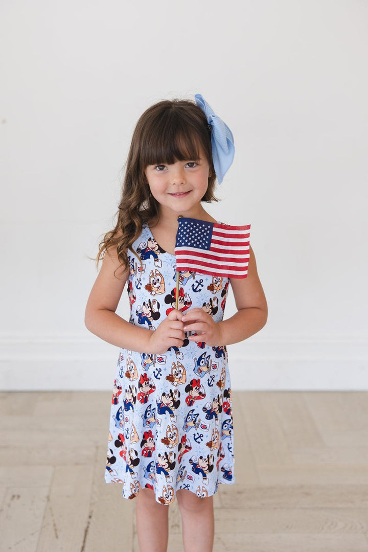 Stars at Sea Twist Back Skater Dress - scoots
